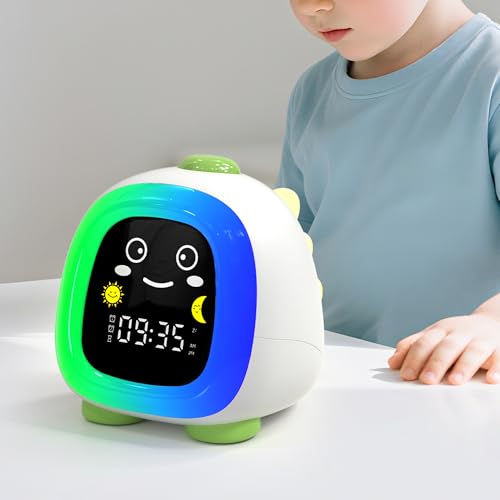 Kids Alarm Clock with Sleep Training & Night Light - Forest Green