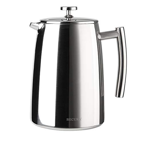 50-Ounce French Press Coffee Maker Stainless Steel Insulated with Extra Screen