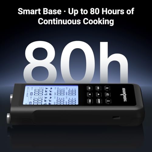 ThermoMaven 3000FT Smart Wireless Meat Thermometer, Sub-1G Long Range, 6 Sensors NIST Certified Accuracy, 2 Thin Probes, Standalone Base with Large LCD for Grill, Smoker, Oven, BBQ