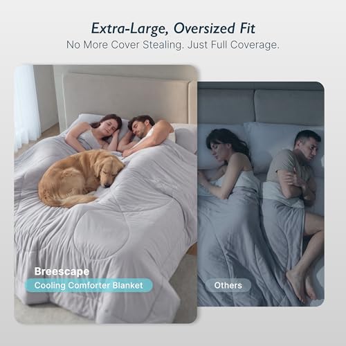 Breescape Cooling Comforter Blanket Queen Ivory 96x96 - Breathable Summer Bedding