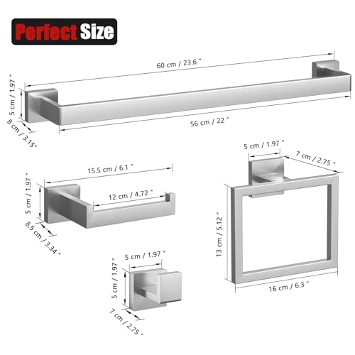 Brushed Nickel Bathroom Accessories Set - 10 Pieces with Towel Bars & Hooks - Variation of THIS listing