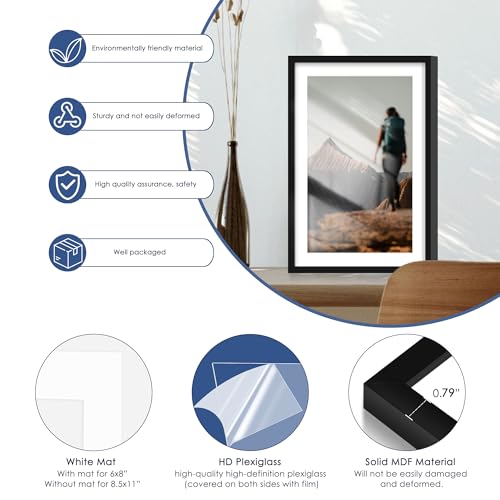 13x19 Black Picture Frame Set of 6 Wall Mount Gallery Frames