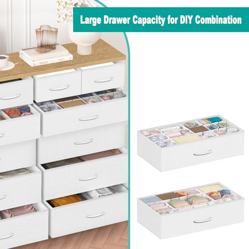 VASICAR 12-Drawer Dresser - Compact Bedroom Storage Chest - White, Variation of THIS listing