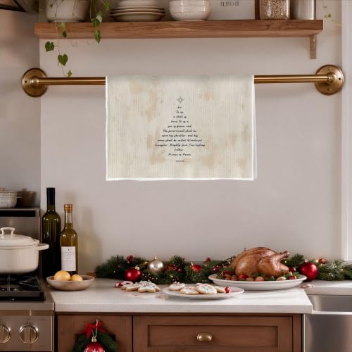 Christian Christmas Kitchen Towel - Bible Verse Waffle Hand Towel 16x24 - Isaiah 9:6 - Variation: Christian- 11