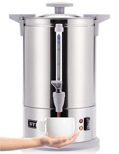 50-Cup Commercial Stainless Steel Percolate Coffee Maker 8L - Grey