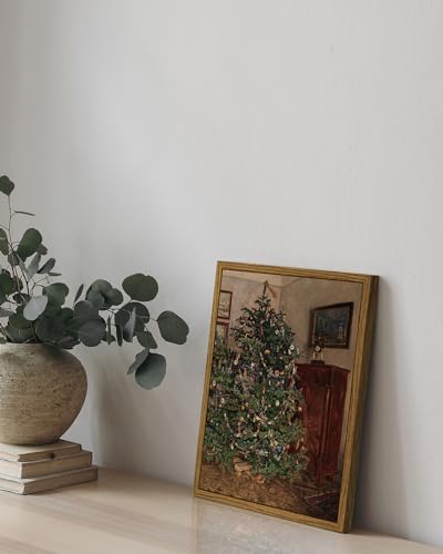 ARPEOTCY Vintage Framed Wall Art, 8x10in, Antique Winter Christmas
