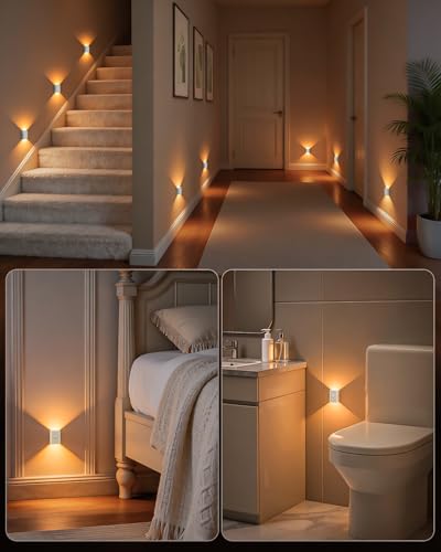 WILLED Motion Sensor Night Lights - Rechargeable Soft White Stair Lighting - White / 8