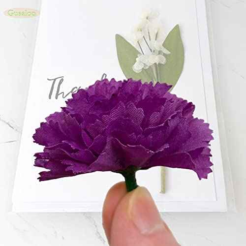 Marigold Flower Heads Bulk 50Pcs, Faux Mexican Marigold Artificial Flowers for Diwali Home Decor DIY Wreath Garland Craft Wedding Mexican Party Day of The Dead Decoration Halloween Decor(Purple)