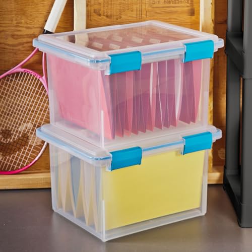 Sterilite 32 Quart Gasket Storage Box with Lids - 4 Pack, Home & Office Organization