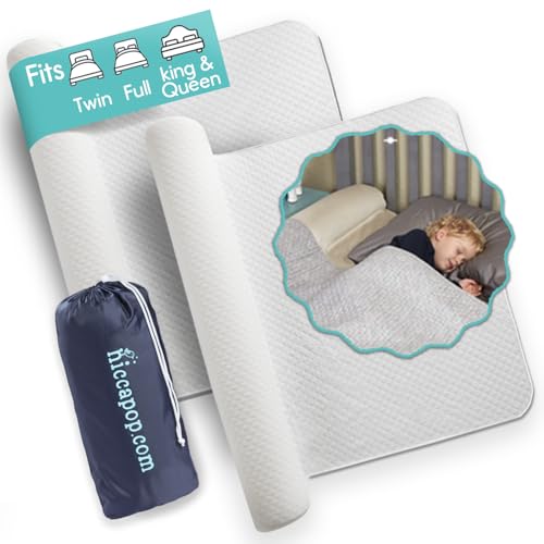Hiccapop 2-Pack Inflatable Toddler Bed Bumpers for Travel & Home Safety