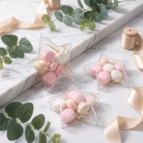 25 Pack Clear Star Shaped Candy Boxes for Holiday Party Favors & Christmas Decorations
