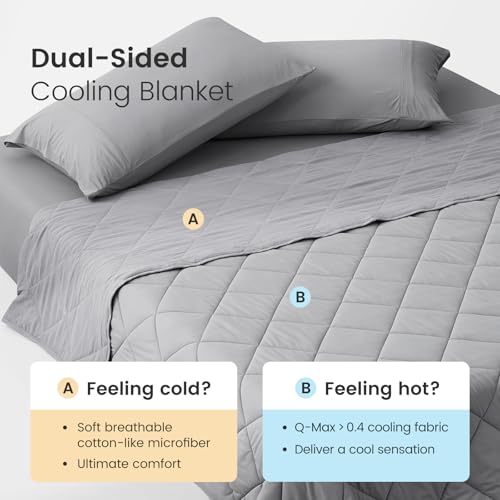 Dark Grey King Size Cooling Blanket Cozy Bliss Q-Max 0.45 Ultra-Light Breathable Bed Cover