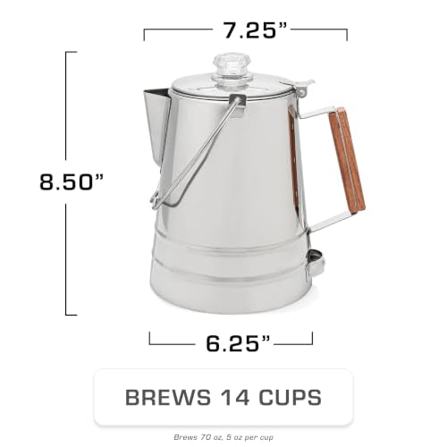 COLETTI Stainless Steel 14-Cup Camping Percolator Coffee Pot