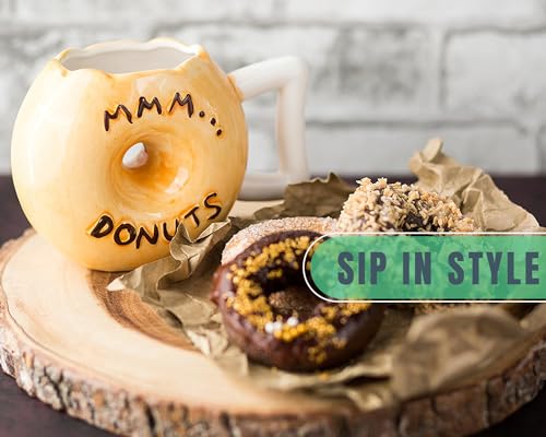 Brown Comfify Ceramic Donut Ring Coffee Mug – 14 oz