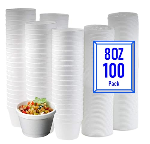 Mr Miracle 8 Ounce Foam Cup with Vented Lid in White. Hot and Cold