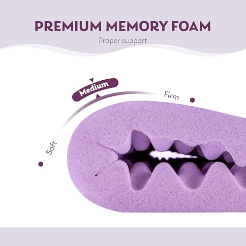 MLILY 4 Inch Purple Queen Memory Foam Mattress Topper with Cooling Gel Infusion & Lavender Scent