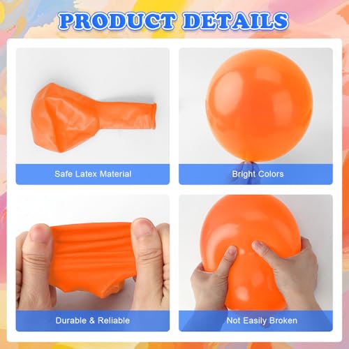 62Pcs Fall Balloons Set, 12 Inch Orange Champagne Gold Retro Ivory White Confetti Latex Balloons Kit with Ribbons, Party Balloons Kit for Birthday Thanksgiving Fall Wedding Party Decorations