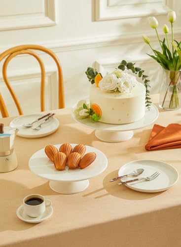 12.6-Inch Porcelain Cake Stand | Elegant White Dessert Display for Weddings & Parties