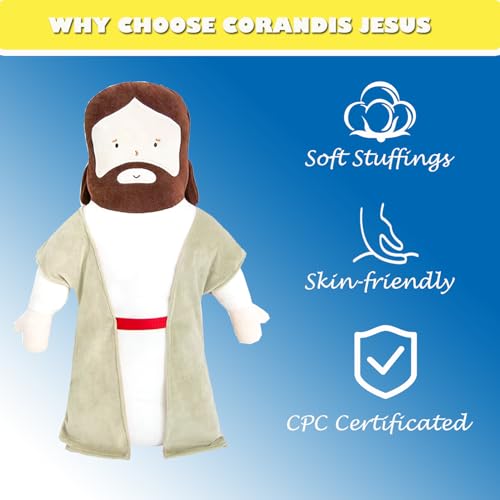 20inch Jesus Plush Toy Jesus Stuffed Dolls Cartoon Pillow Christ Religious Savior Toys Christian Figure Home Christmas Decoration Baptism Gift