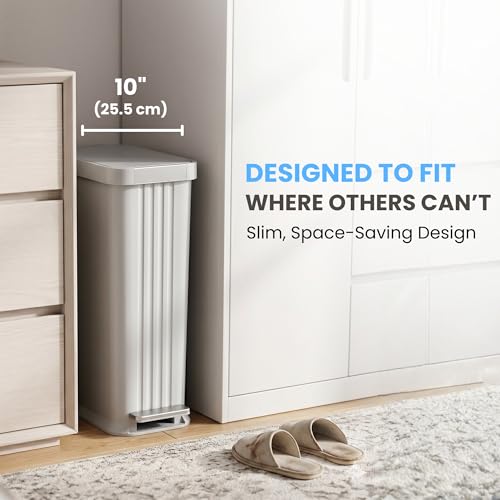 iTouchless Soft Gray 13 Gallon Step Adult Diaper Pail with Odor Filter & Hands-Free Lid