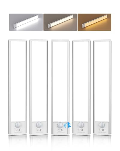 8 Inch Wireless Under Cabinet LED Light Pack of 5 with Motion Sensor & Rechargeable Battery