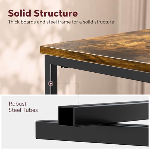 15.75 x 11.8 x 21.5 Inch Set of 2 Rustic Brown End Tables - Space-Saving Nightstands for Living Room & Bedroom