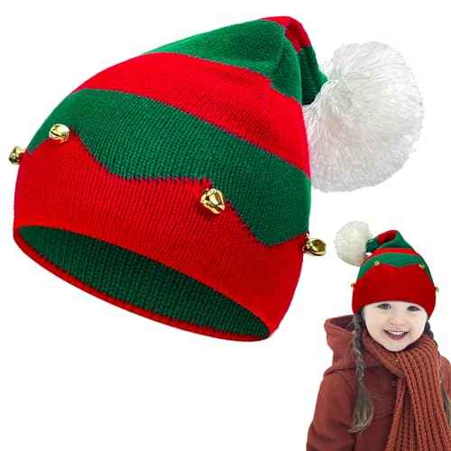 Elf Hat for Kids£¬Christmas Elf Knitted Hat Xmas Beanie Knit Cap for Children (1 to 6 Years Old)