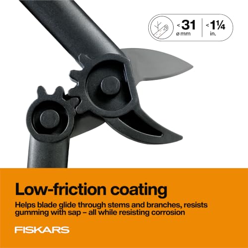 Fiskars 15-Inch PowerGear Anvil Garden Loppers Tree Trimmer - Cuts Up to 1.25 Inch Branches