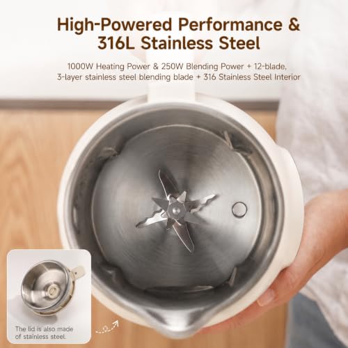 Joydeem 46oz Nut Milk Maker Machine with Adjustable Temp, Auto Clean, Plant-Based Blender