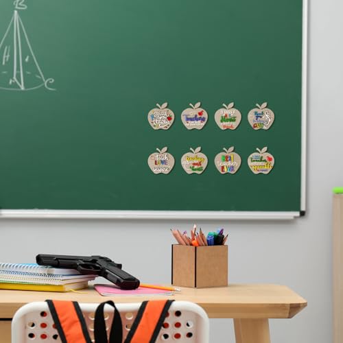 Xuhal 8 Pcs Large 3D Christmas Magnets Gifts Bulk Teacher Appreciation Gifts Set Thank You Present for Women Men 3.5 x 3.5'' Wooden Fridge Magnets for Christmas Thanksgiving Holiday Gift