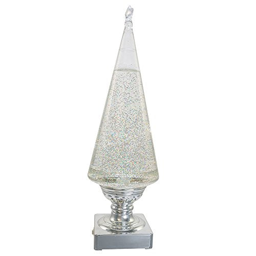 Kurt Adler 14-Inch Battery-Operated Lava Light Tree - Clear & Silver