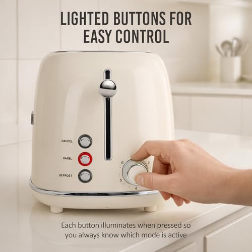 Nostalgia Classic Retro 2-Slice Toaster- Vintage Design- Enamel