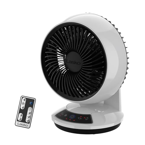 12-Inch White Oscillating Air Circulator Fan with Remote Control