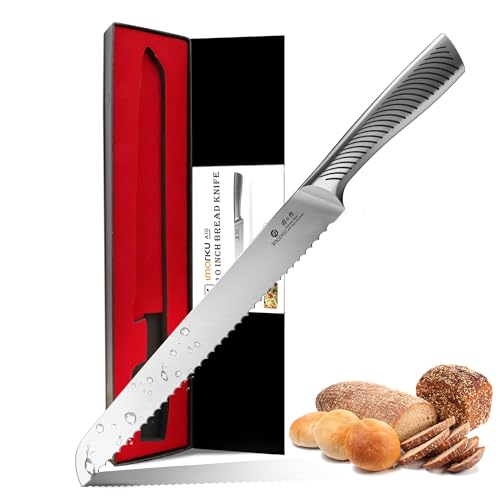 Imarku Bread Knife 10 Inch - Classic Silver High Carbon Stainless Steel