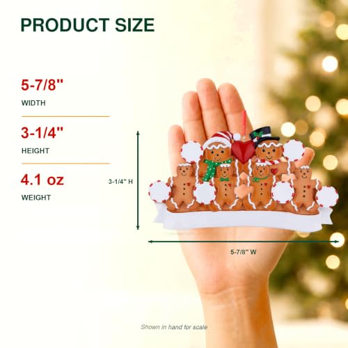 Family of 6 Christmas Ornament 2026 Personalized Gingerbread House - DIY Custom Holiday Decor