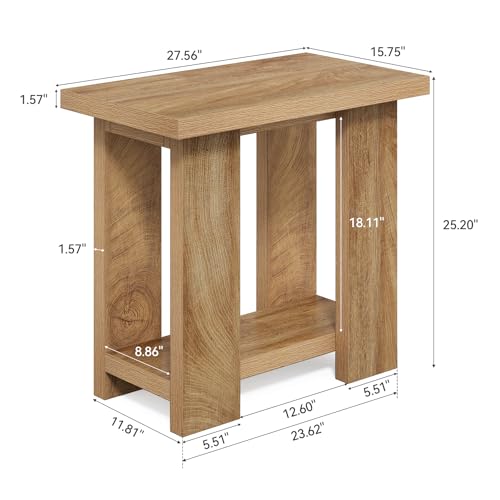 LITTLE TREE 2-Tier Side Table, Farmhouse End Table with Storage