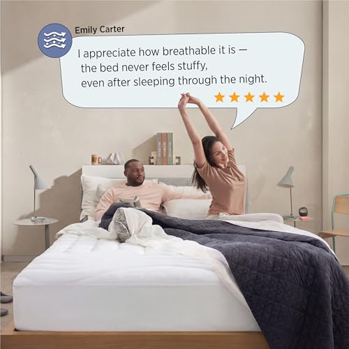 Bedsure King Mattress Pad with Deep Pocket, White, 78x80 Inches