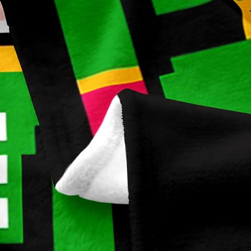 Erosebridal Nutcracker Blanket Throw 50x60 Inch, Retro Xmas Throw Blanket, Colorful Scandinavian Christmas Snowflakes Fleece Blanket, Black White Winter Flannel Blanket for Kids Teens