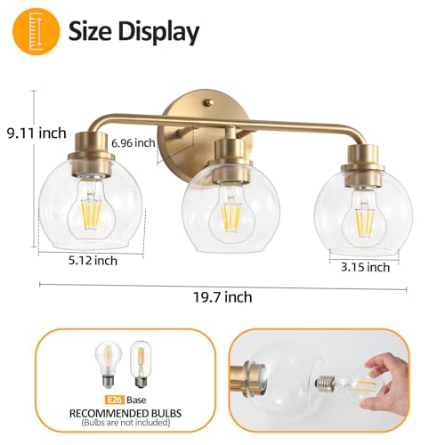 Bathroom Light Fixtures Gold Vanity Light 3-Light Brushed Brass Variation of THIS listing