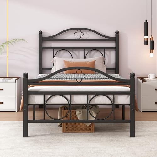 Metal Bed Frame Twin Size with Storage Space