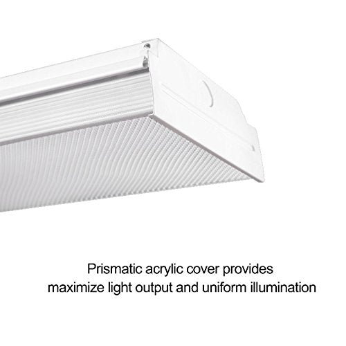 FAITHSAIL 4FT LED Wraparound Light Fixture 40W 2 Pack Neutral White 4400lm Garage & Office Lighting