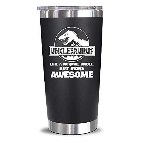 NewEleven Unclesaurus Black 20 Oz Tumbler - Funny Uncle Gift from Niece & Nephew