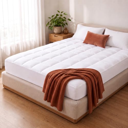 King Pillow Top Mattress Topper - Beckham Hotel Collection Extra Soft & Thick Bed Pad