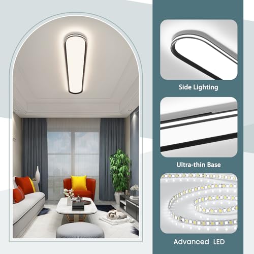 Black LED Ceiling Light Dimmable 39 Inch with Remote Control for Living Room Kitchen
