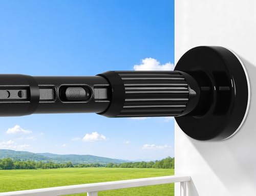 Heavy Duty Tension Curtain Rod No Drilling Black 41-118 Inch Adjustable