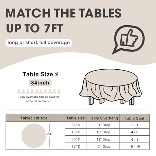 D&Z 12 Pack Red Round Disposable Plastic Tablecloth 84" - PEVA