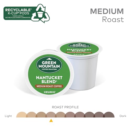 Green Mountain Coffee Roasters Nantucket Blend K-Cup Pods - 72 Count, Medium Roast, Single-Serve Coffee