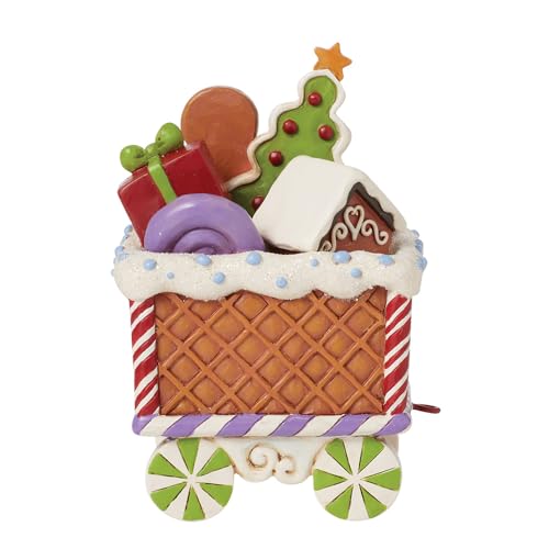 Enesco Jim Shore Heartwood Creek Gingerbread Train Car Figurine, 5.25 Inch