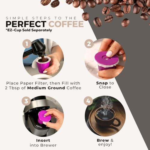 Reusable Coffee Filter with Lid for EZ-Cup - 300 Count (6 Packs of 50)