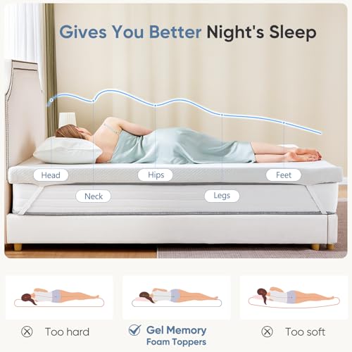 White Queen 4-Inch Cooling Gel Memory Foam Mattress Topper